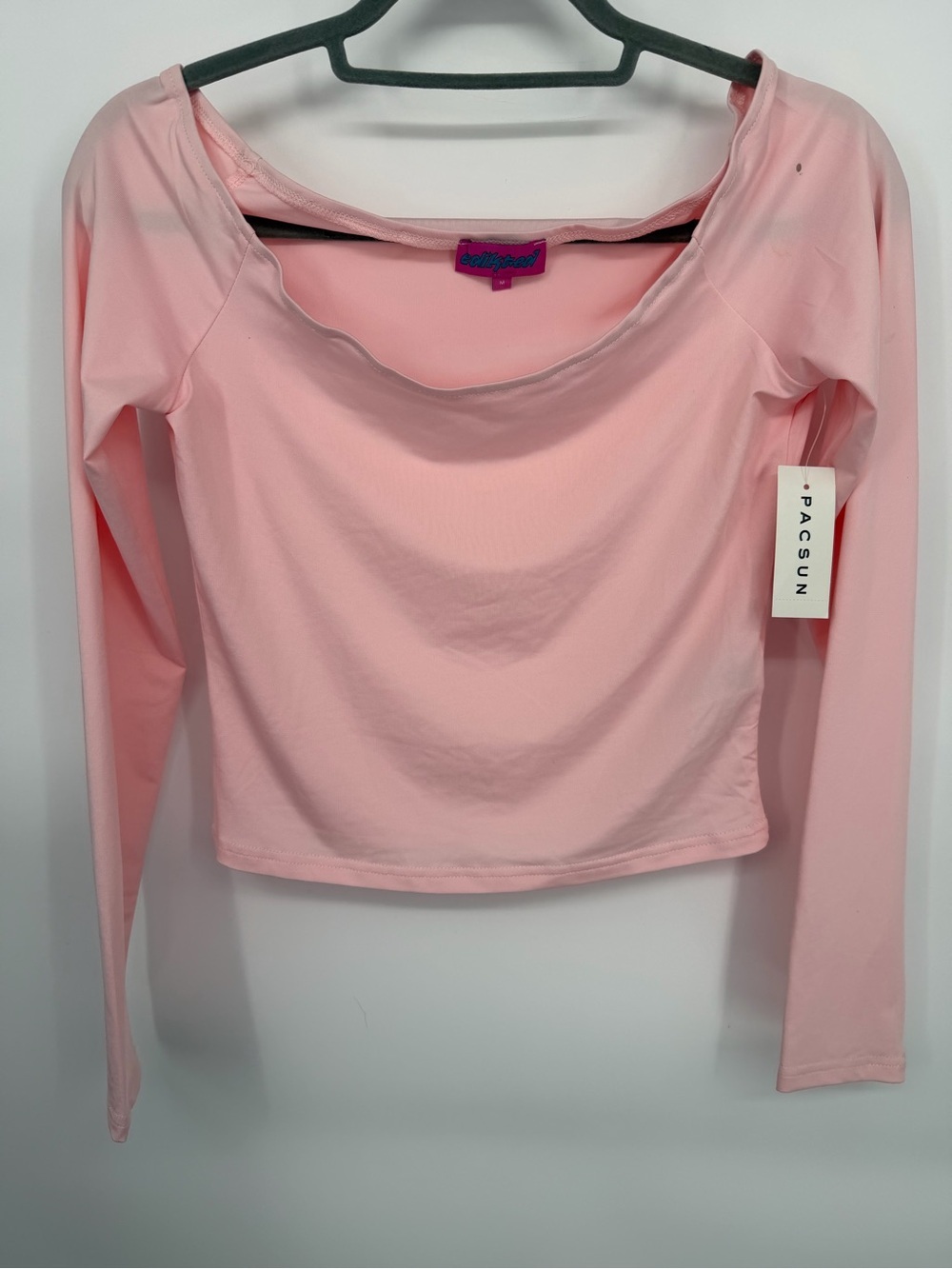 PacSun Edikted Pink Long-Sleeve Off the Shoulder